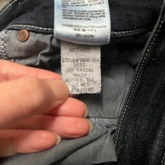 Mother The Rascal Dark Blue Women's Distressed Slim fit Jeans Sz 27 - Picture 8 of 15